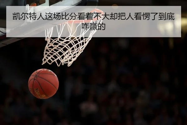 凯尔特人这场比分看着不大却把人看愣了到底咋赢的